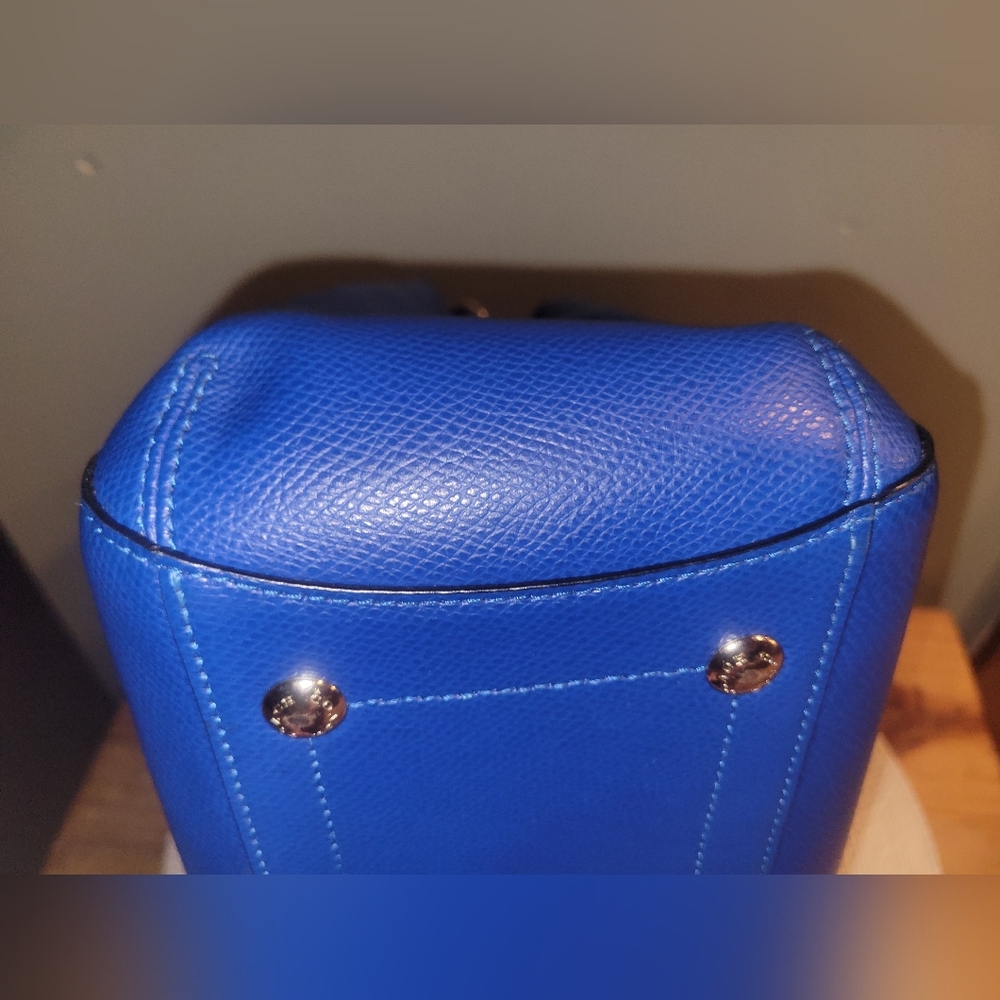 Coach Margot Carryall Royal Blue Pebbled Leather Satchel 2015 EUC - Picture 10 of 13